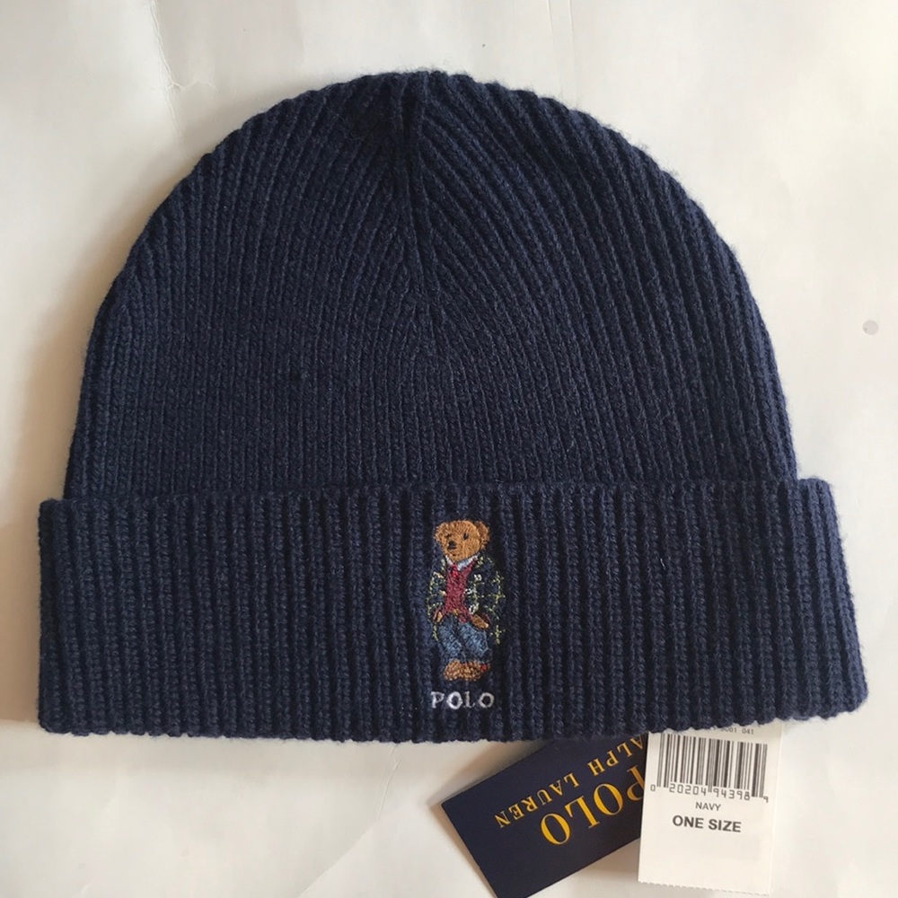 NWT Polo Ralph Lauren Wool/Cotton Skull Beanie Hat